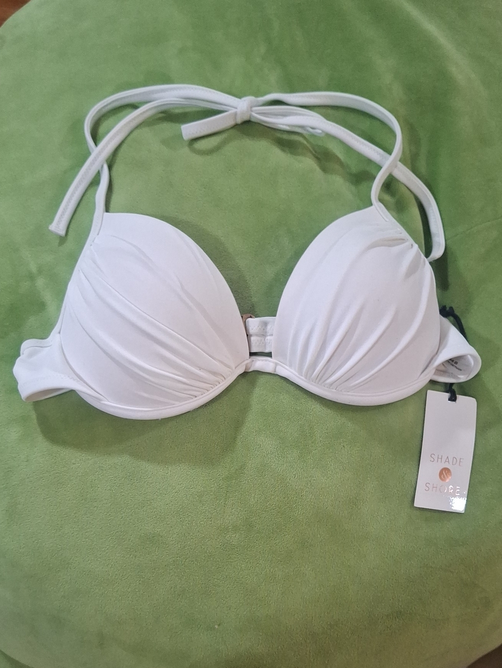 Shade & Shore White Padded Halter Bikini Top